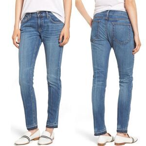 Rag & Bone Dre Slim Boyfriend Jeans in Coopers Blue Wash Low Rise Size 26 | 2